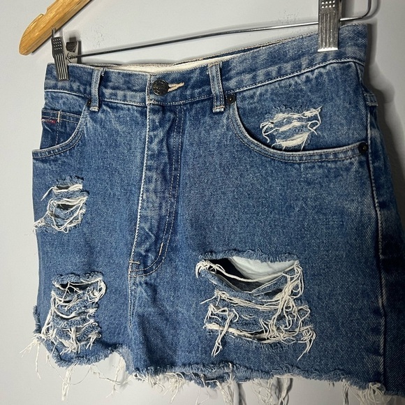 Coca-Cola Vintage Denim Distressed High Waisted Shorts 27/4 - Picture 3 of 10